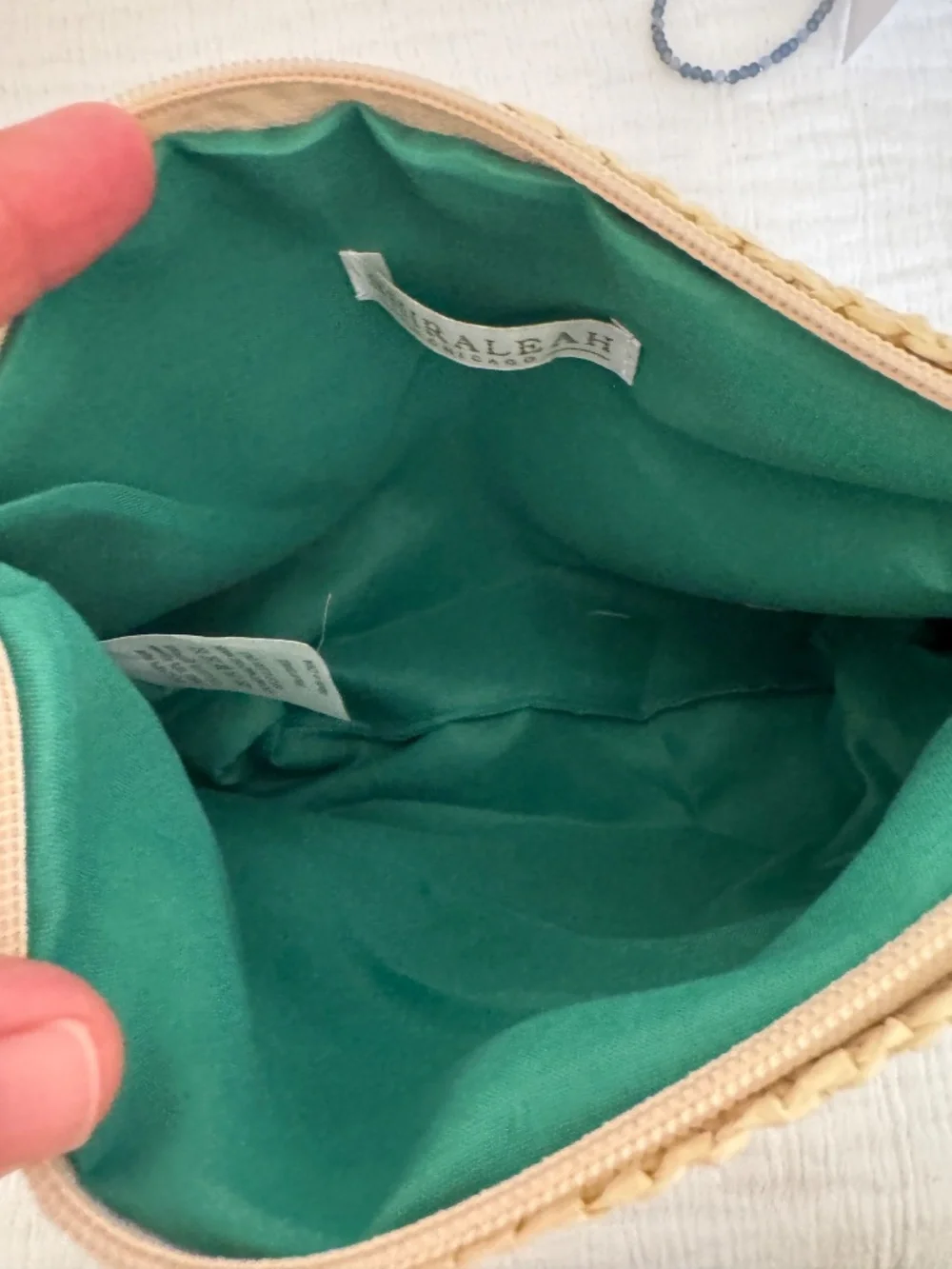 Shiraleah Turquoise Blue Green Stripe Zip Makeup Pouch